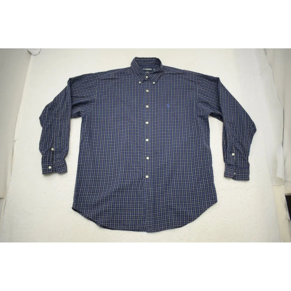 Polo Ralph Lauren Golf Dress Shirt Plaid Tilden Long Sleeve Button Up Mens Large